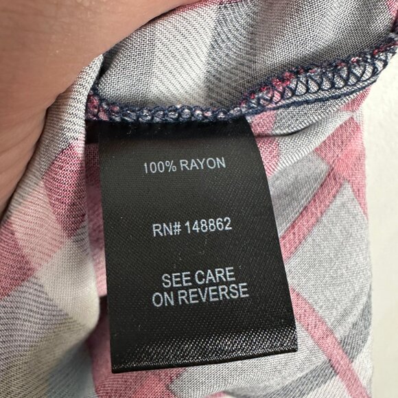 Torrid Plaid Maxi Skirt Womens Size 1X Hanky Hem Challis Blue Red Elastic Waist‎ - Picture 7 of 14